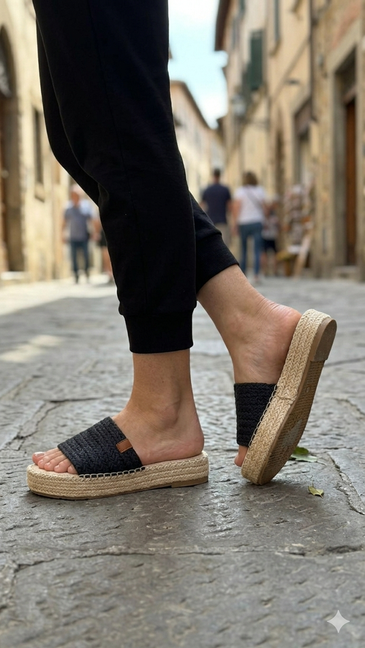 Mules Plateformes Style Espadrilles – L'Élégance Estivale Confortable