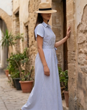 Robe Chemise Midi à Rayures – Le Chic Estival Intemporel
