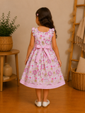 Robe de fête pour petite fille - Roses et imprimé floral