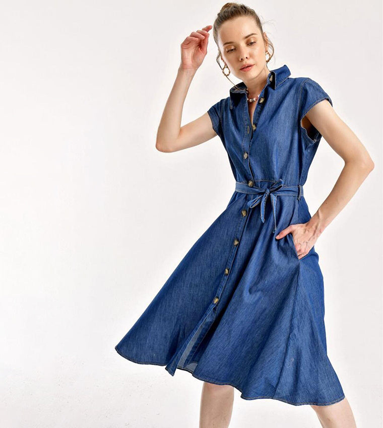 Robe en jeans midi