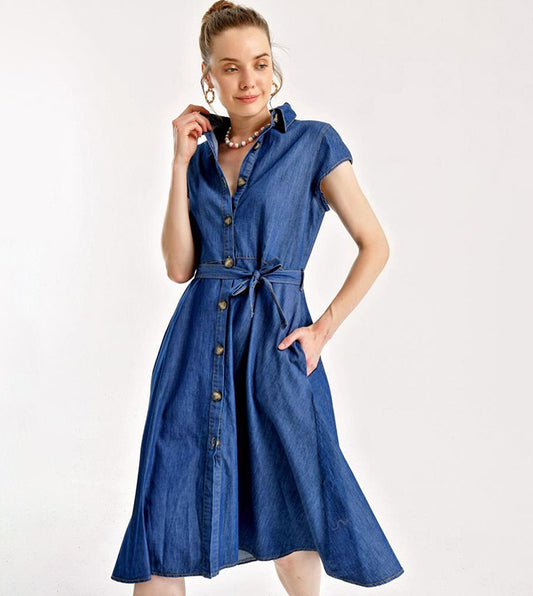 Robe en jeans midi