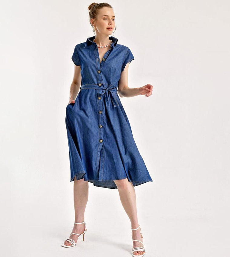 Robe en jeans midi