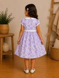 Robe Fille Lilas à Fleurs Pastel et Col Claudine – Emma