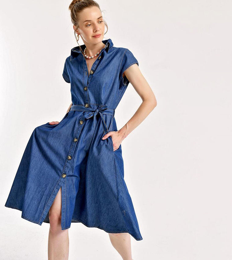 Robe en jeans midi
